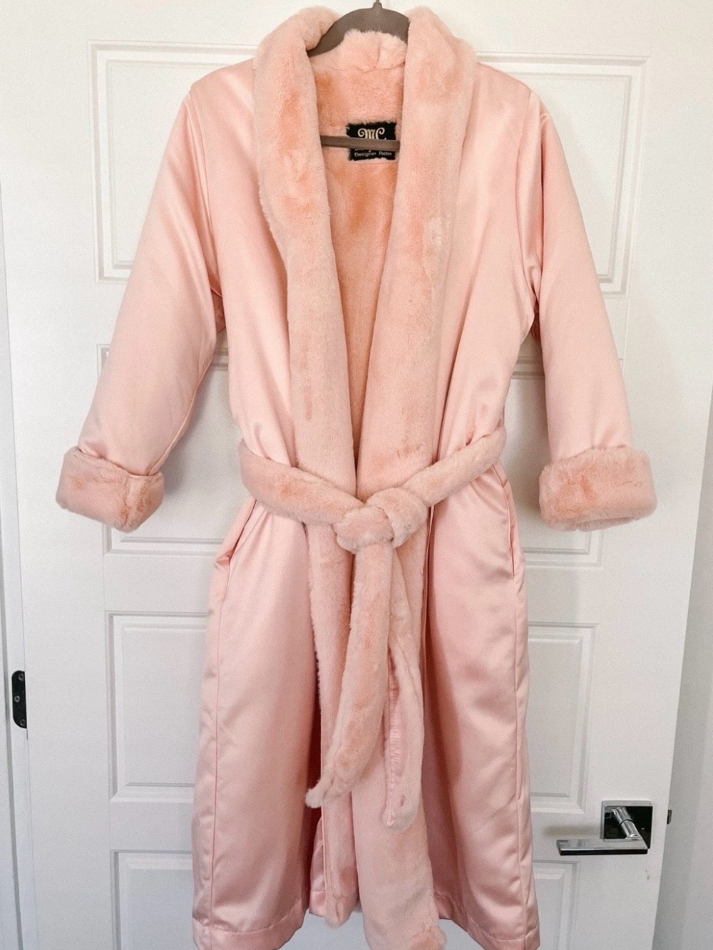 Minky Couture Satin Robe- Blush Pink